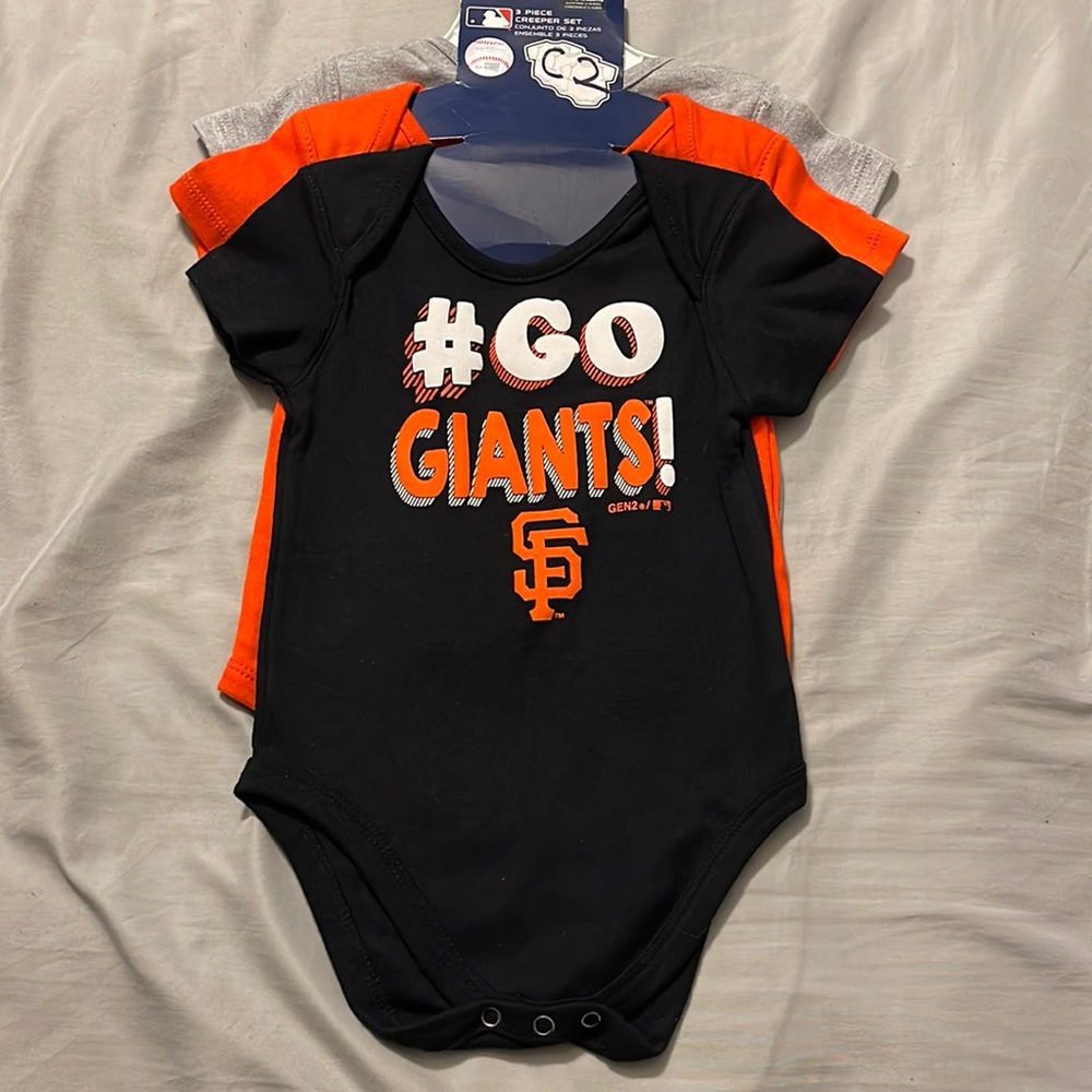 San Francisco Giants Baseball 3 Piece Onesie Set 18M